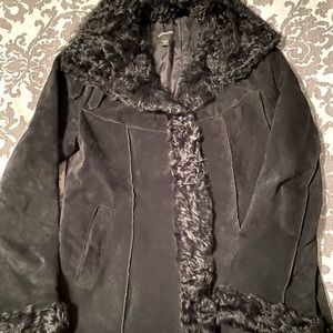 Express Suede and Fur Trim Jacket